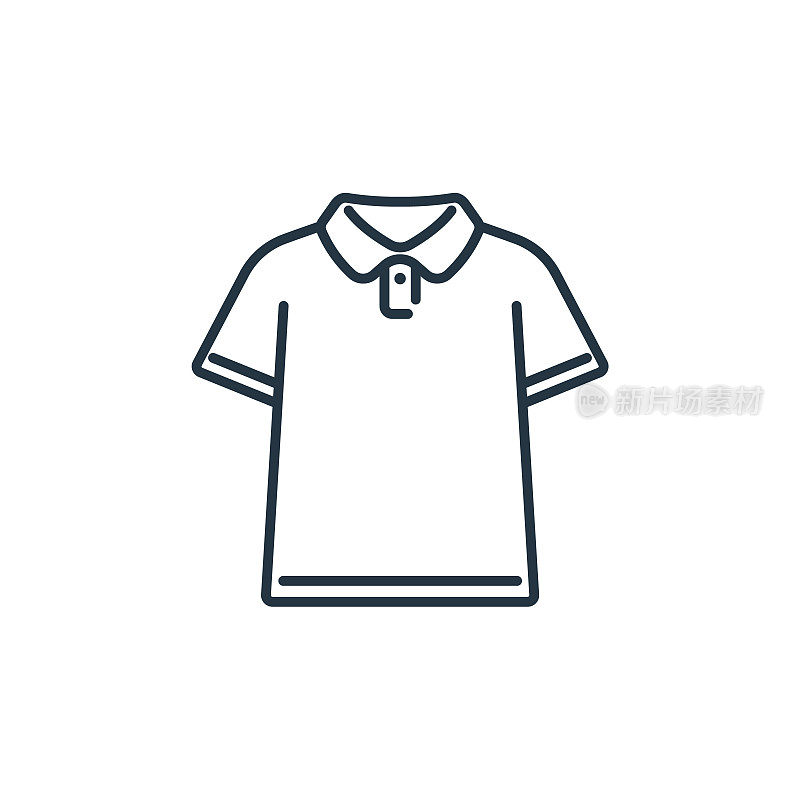 polo shirt vector icon isolated on white background. Outline, thin line polo shirt icon for website design and mobile, app development. Thin line polo shirt outline icon vector illustration.